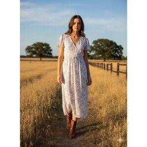 NWT Christy Dawn The Dawn in Carnation Blossom Lightweight Midi Dress S $198